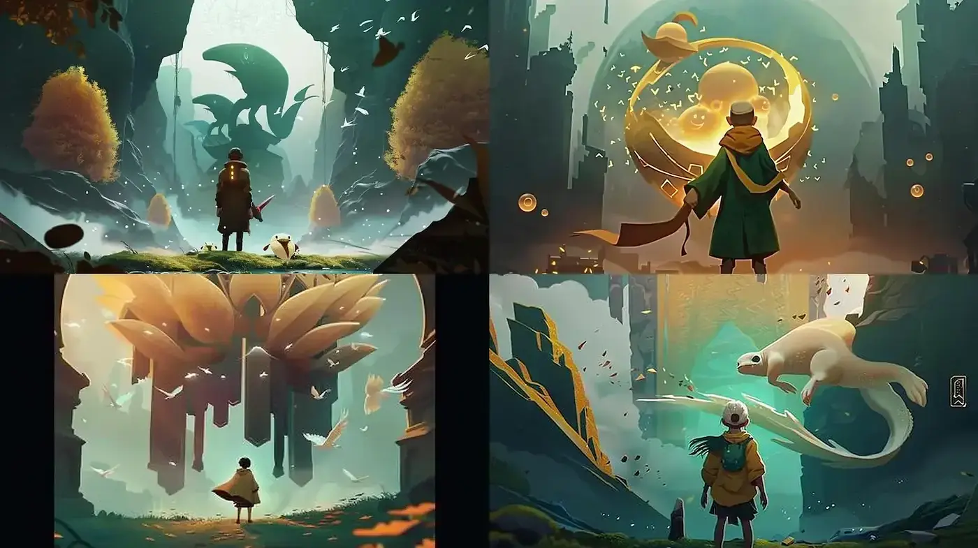Ethereal Dreamscapes with Mystical Hues and Surreal Light - Midjourney sref style