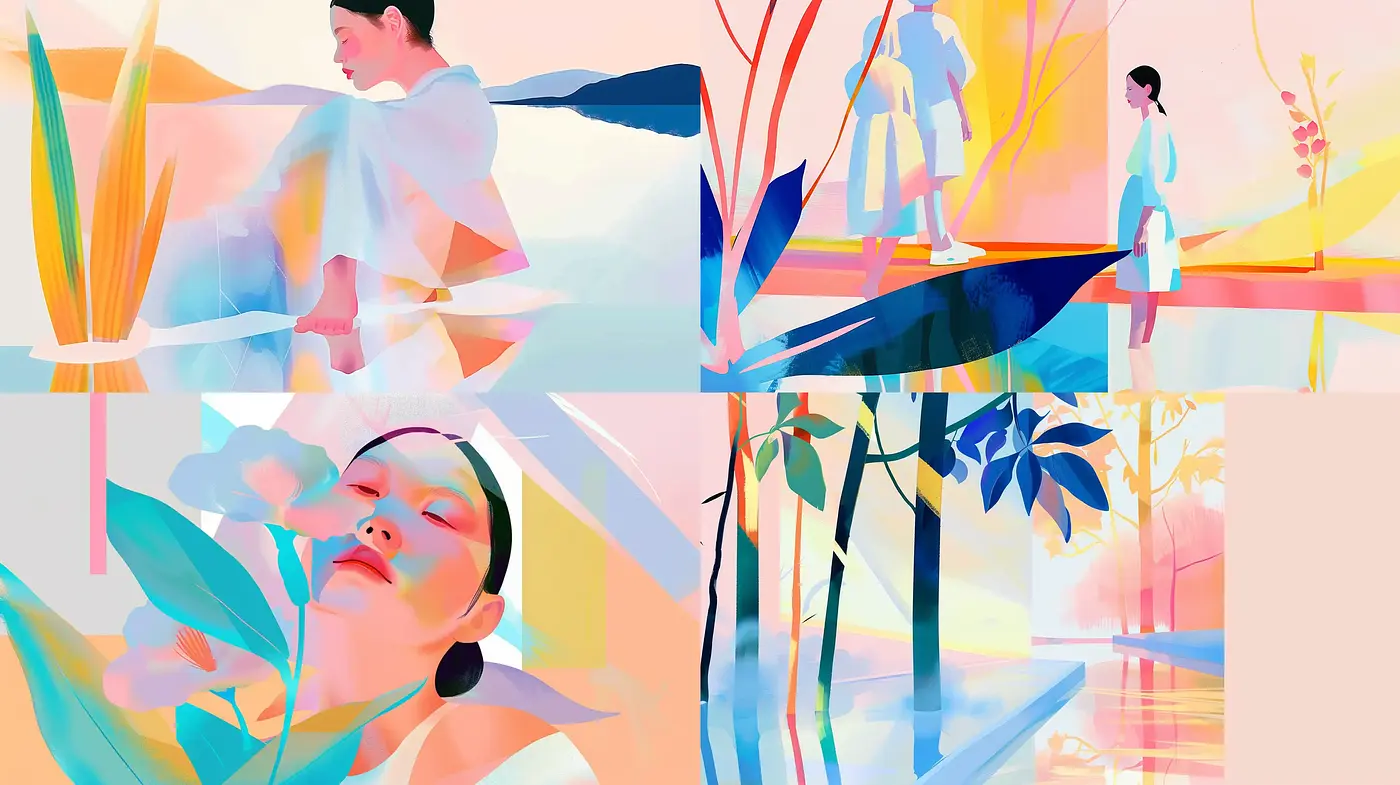 Spectral Serenity: A Harmonious Blend of Digital Impressionism and Contemporary Aesthetics - Midjourney sref style