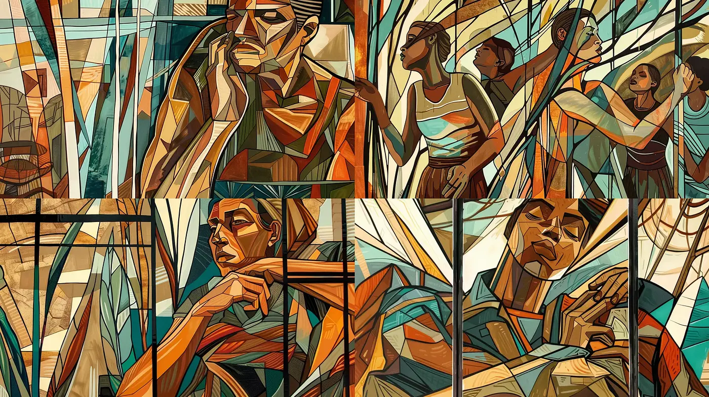Geometric Abstraction in Warm Earthy Tones - Midjourney sref style