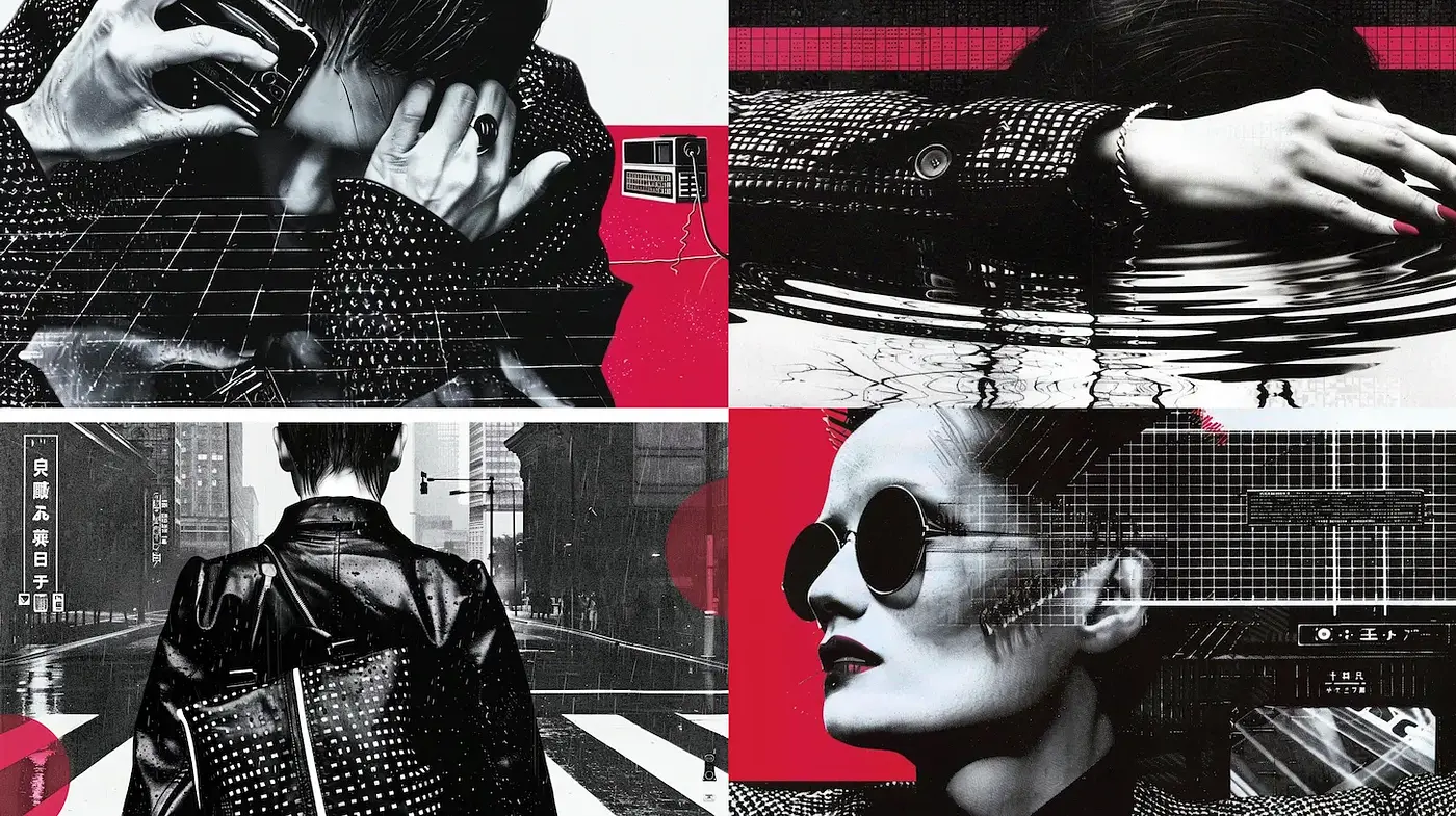 Futuristic Noir with a Bold Graphic Aesthetic - Midjourney sref style