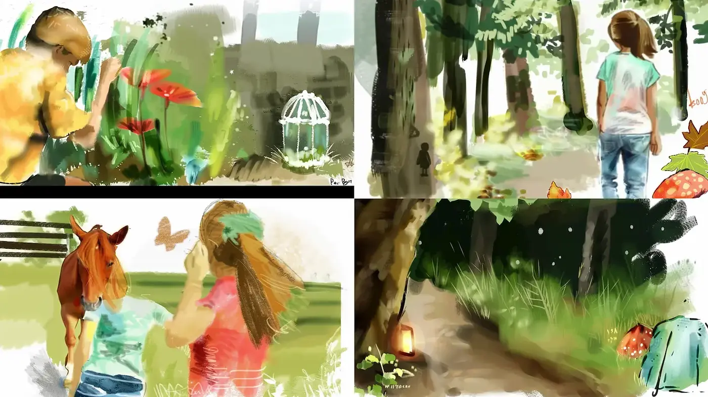 Whimsical and Lively Impressionistic Nature Scenes - Midjourney sref style