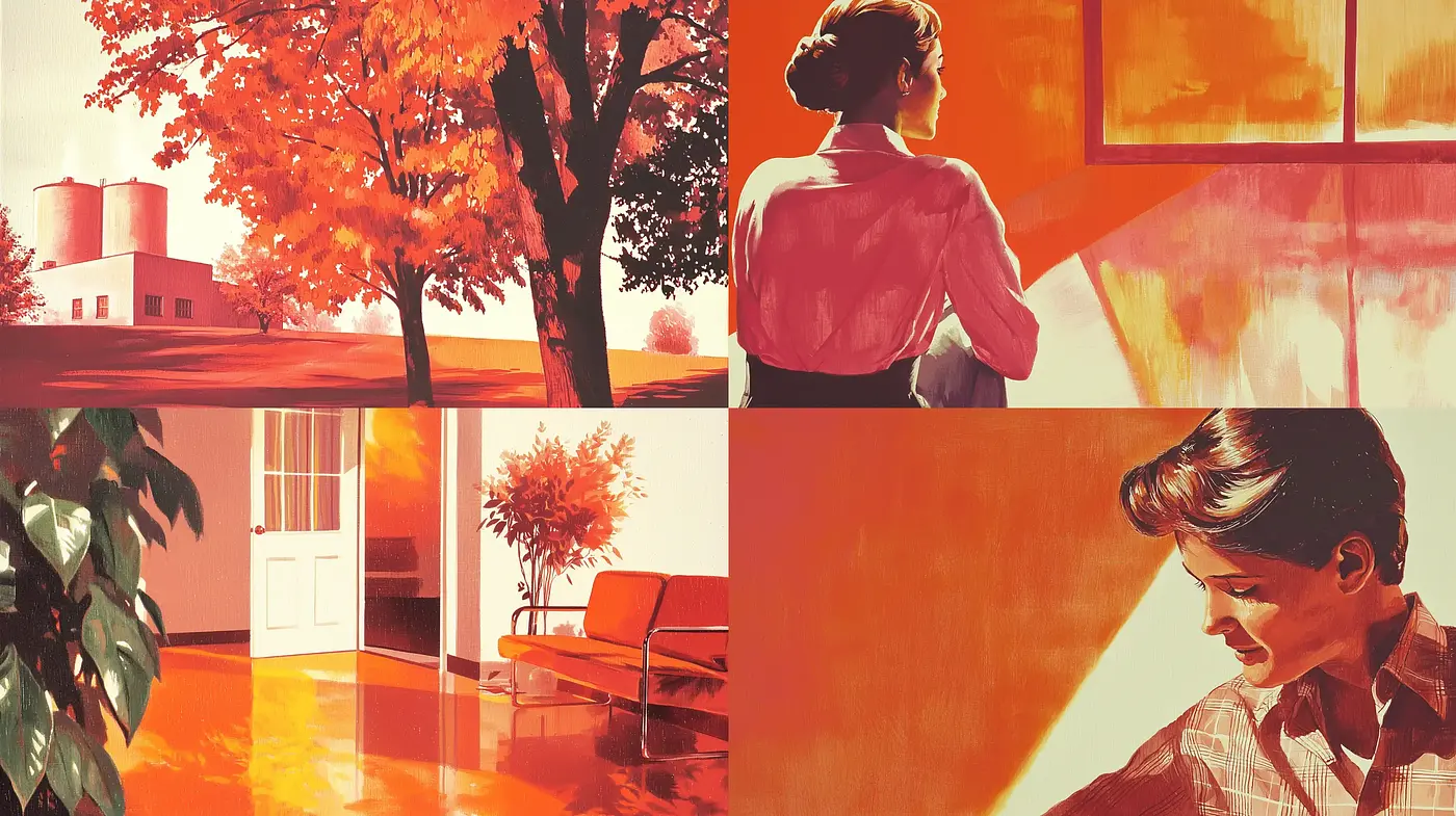 Warm Tones and Retro Reflections: A Study in Autumnal Hues - Midjourney sref style