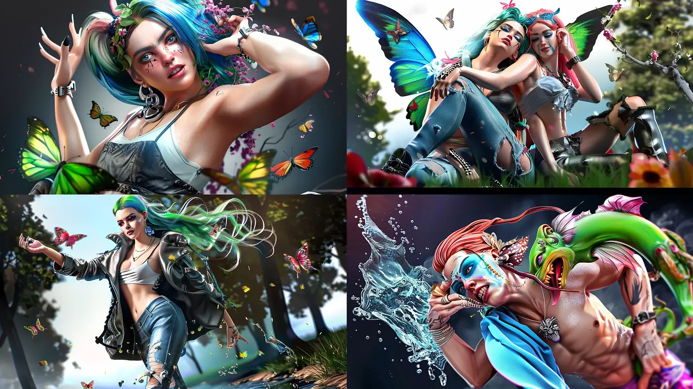 Ethereal Fantasy Fusion with a Vivid Chromatic Allure - Midjourney sref style