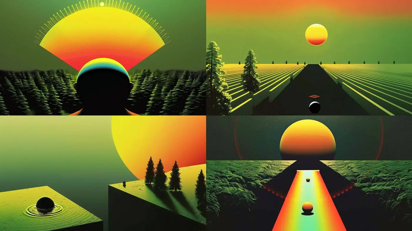 Surreal Solar Visions: A Homage to Retro-Futurism - Midjourney sref style