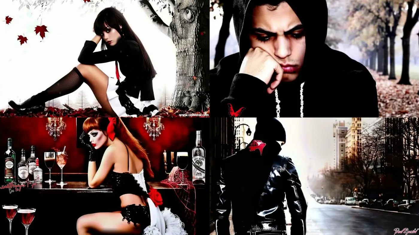 Noir-inspired Contrast with Gothic Undertones in Digitized Portraiture - Midjourney sref style