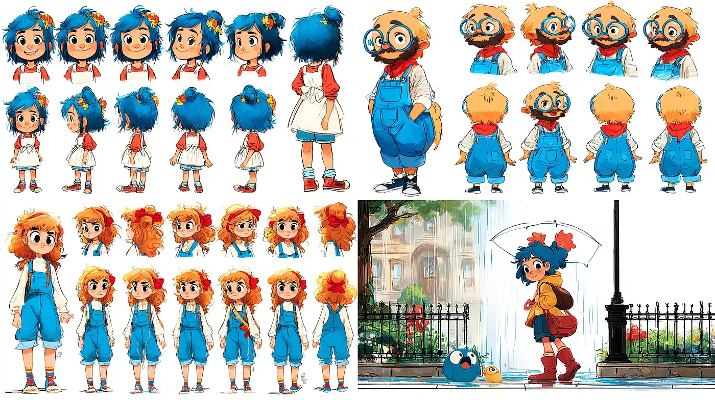 Whimsical and Vibrant Character Design with Playful Detailing - Midjourney sref style