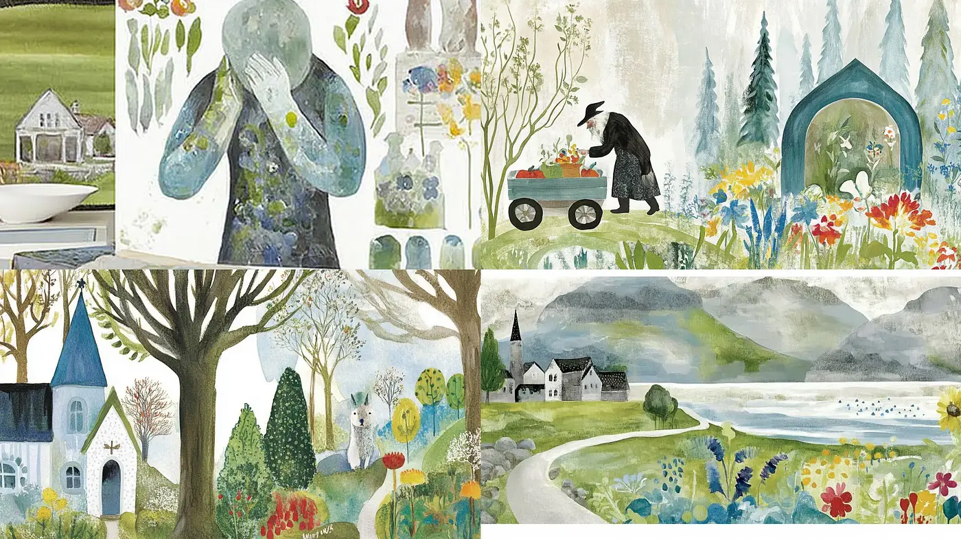 Whimsical Storybook Illustration Harmony - Midjourney sref style