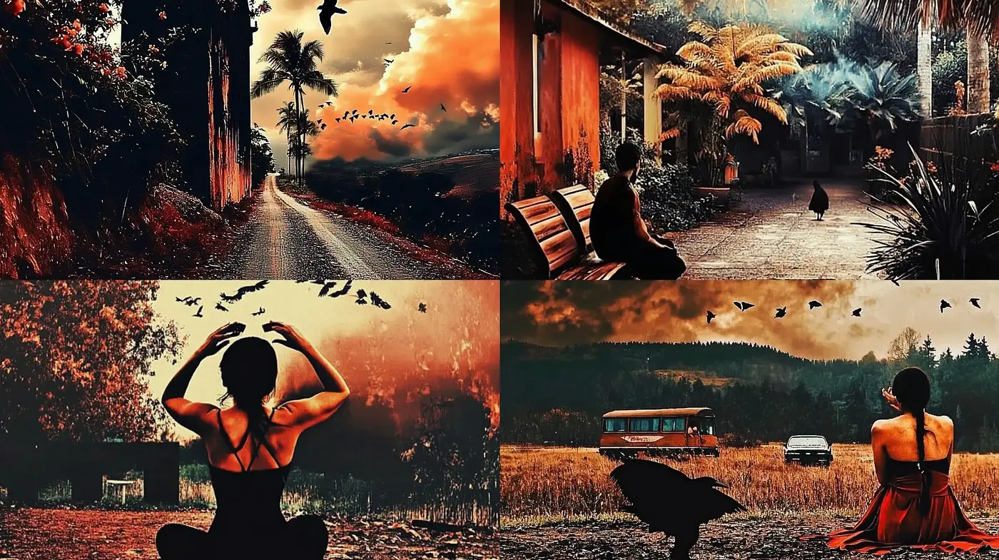 Sepia-Toned Surrealism with a Cinematic Essence - Midjourney sref style