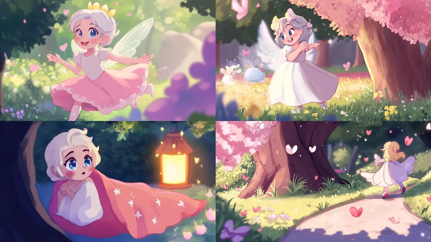 Enchanted Pastel Dreamscapes: A Whimsical Fairy Tale Illustration Series - Midjourney sref style