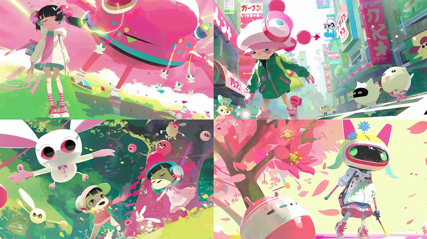Vibrant Anime-Inspired Fantasia with a Playful Sensibility - Midjourney sref style