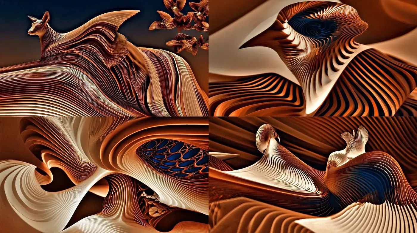 Fluid Sculptural Forms with a Warm Earthy Palette - Midjourney sref style