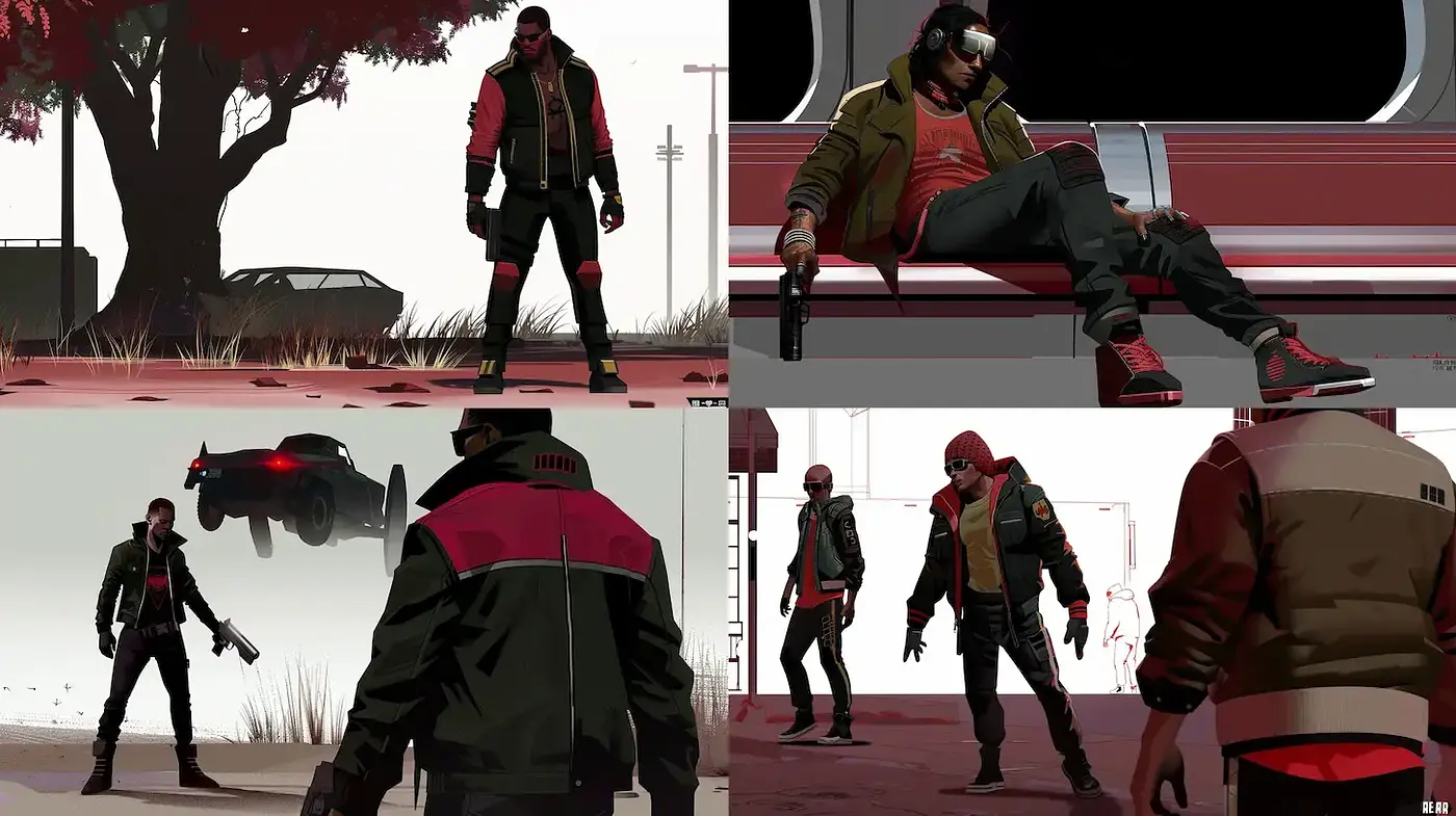 Stylized Noir Cybercity Chic - Midjourney sref style