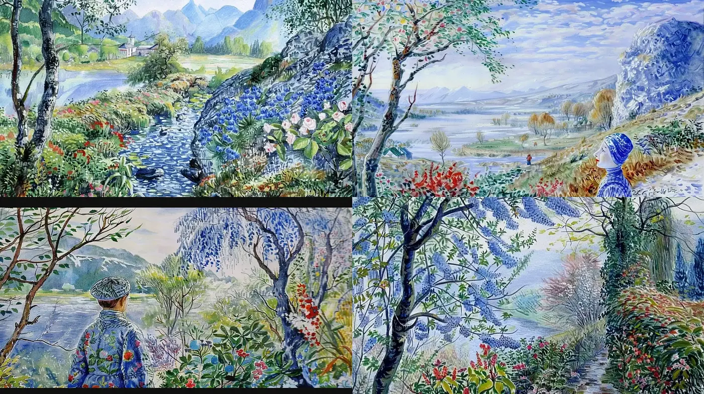 Lush Pastoral Vistas in Vivid Impressionist Brushstrokes - Midjourney sref style