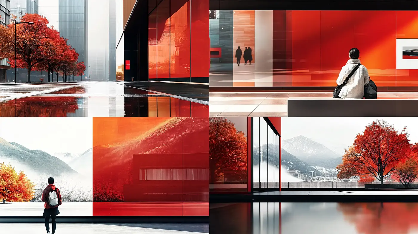 Red-Infused Contemporary Visions with a Cinematic Essence - Midjourney sref style