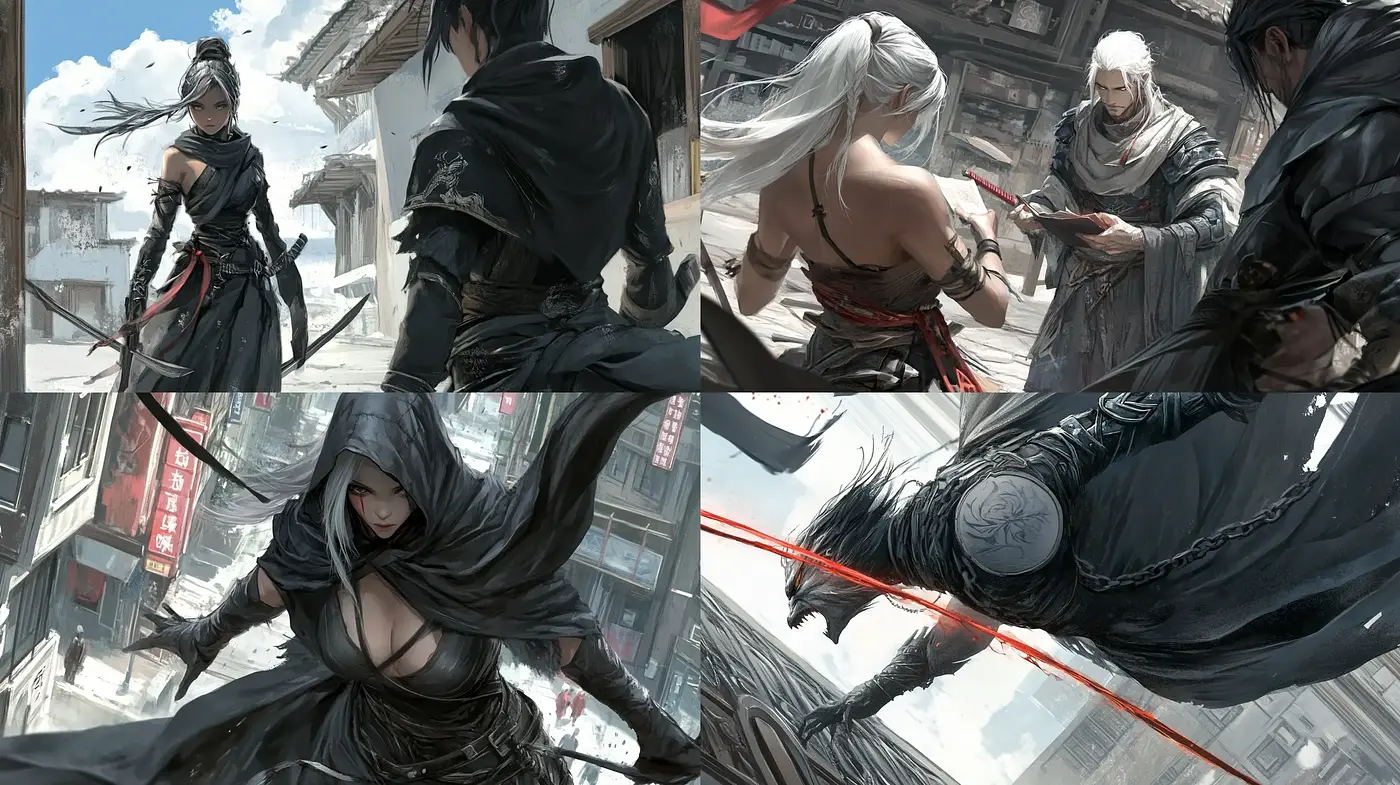 Ethereal Monochrome Fantasia: A Unified Vision of Dynamic Contrast - Midjourney sref style