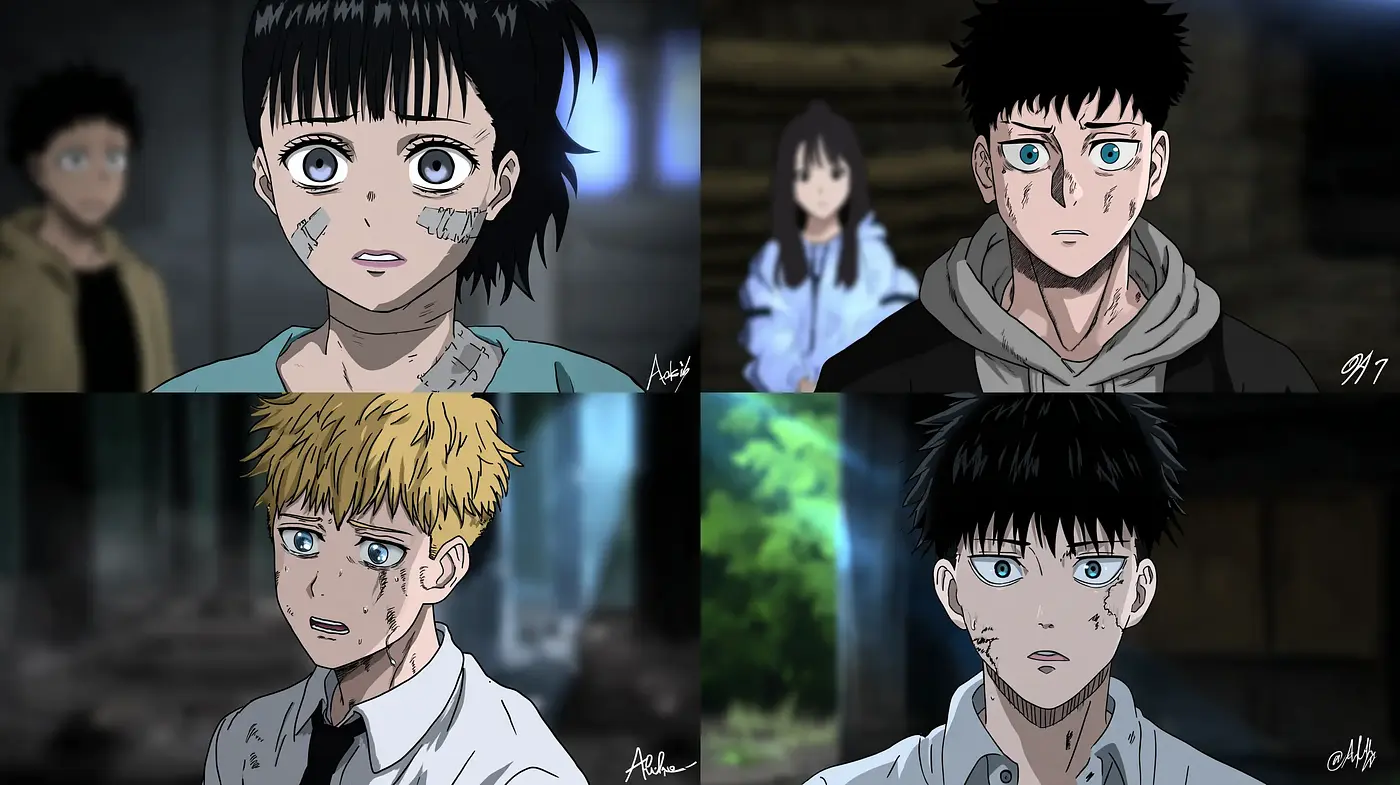 A blend of emotional turmoil and dramatic visual storytelling in a stylized anime format - Midjourney sref style