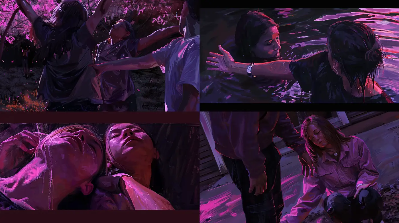 Twilight Tensions in Stylized Brushwork - Midjourney sref style