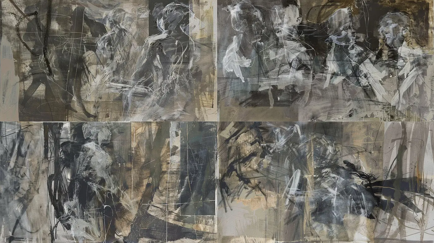 Ephemeral Impressions in Monochromatic Textures - Midjourney sref style