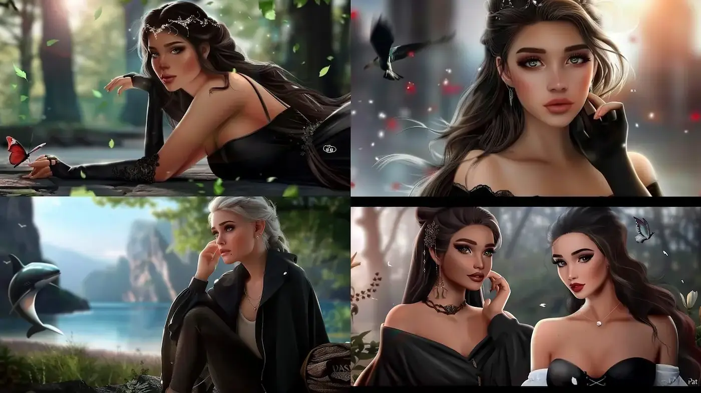 Enchanting and Ethereal Fantasy Aesthetics with Diverse Emotional Expressions - Midjourney sref style