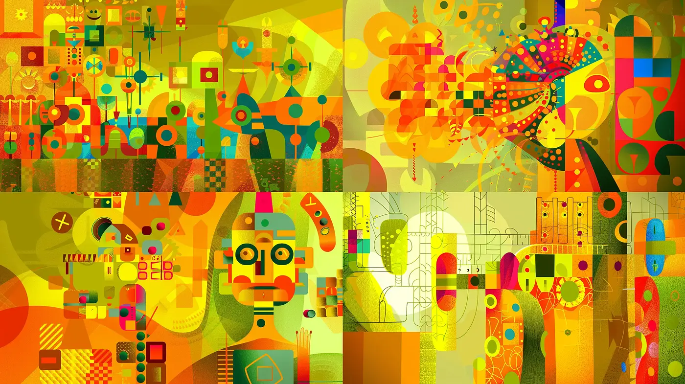 Chromatic Geometric Abstraction with Retro-Futurist Influence - Midjourney sref style