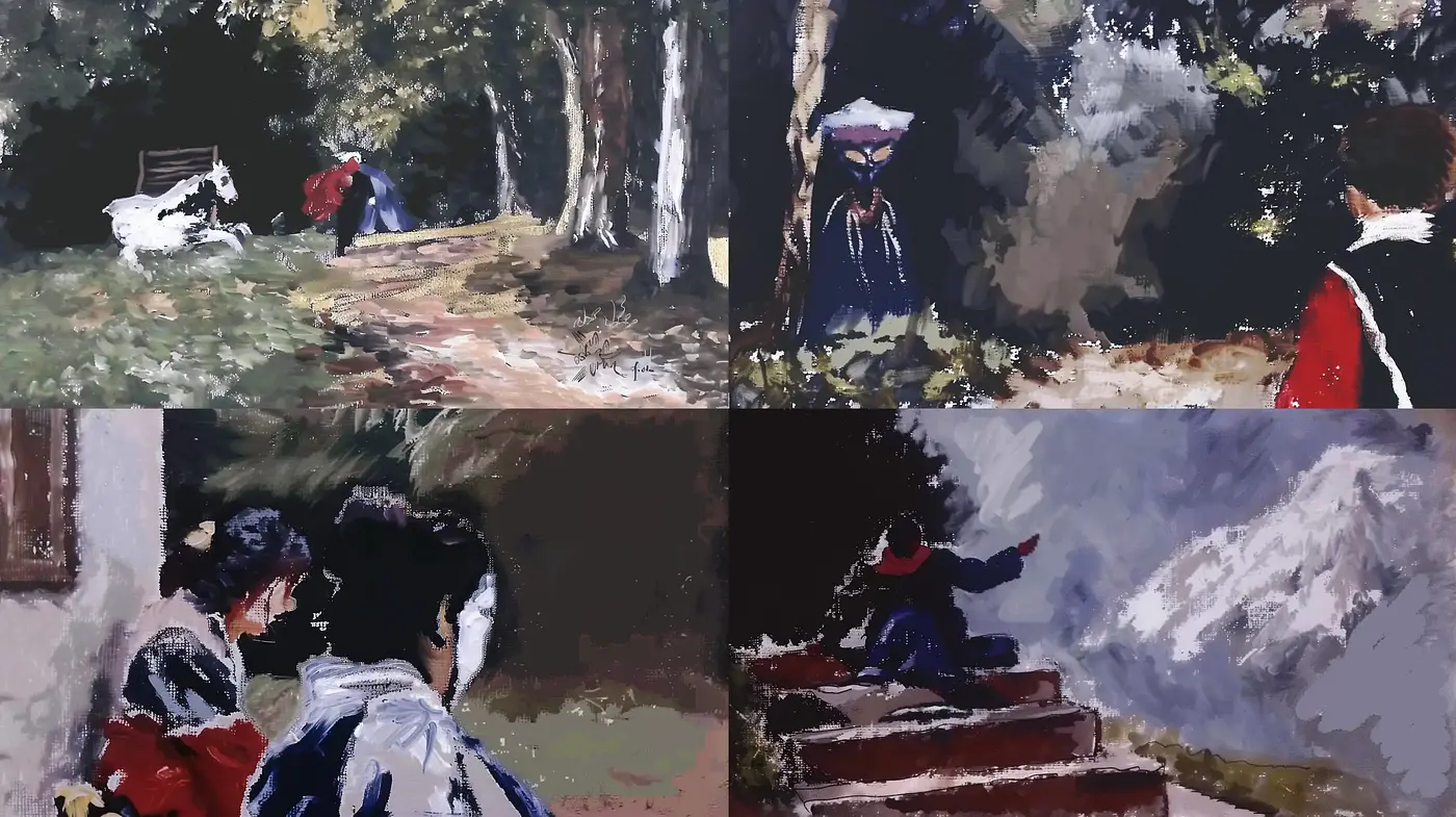 Ethereal Brushwork Vignettes with a Historical Canvas Ambiance - Midjourney sref style