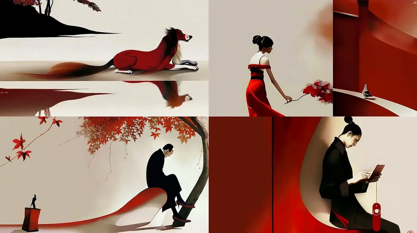 Contemporary Minimalist Art with a Touch of Elegance and Tradition - Midjourney sref style