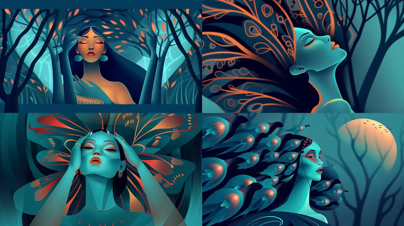 Enigmatic and Ethereal Imagery with Fluid Organic Textures - Midjourney sref style