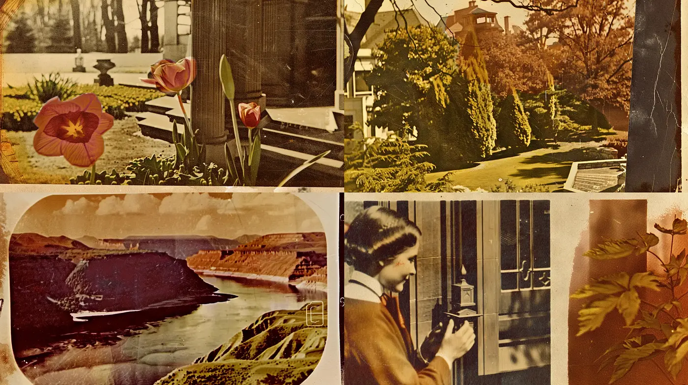 Time-Weathered Sepia Narratives: A Harmonious Blend of Pastoral and Melancholic Moods - Midjourney sref style