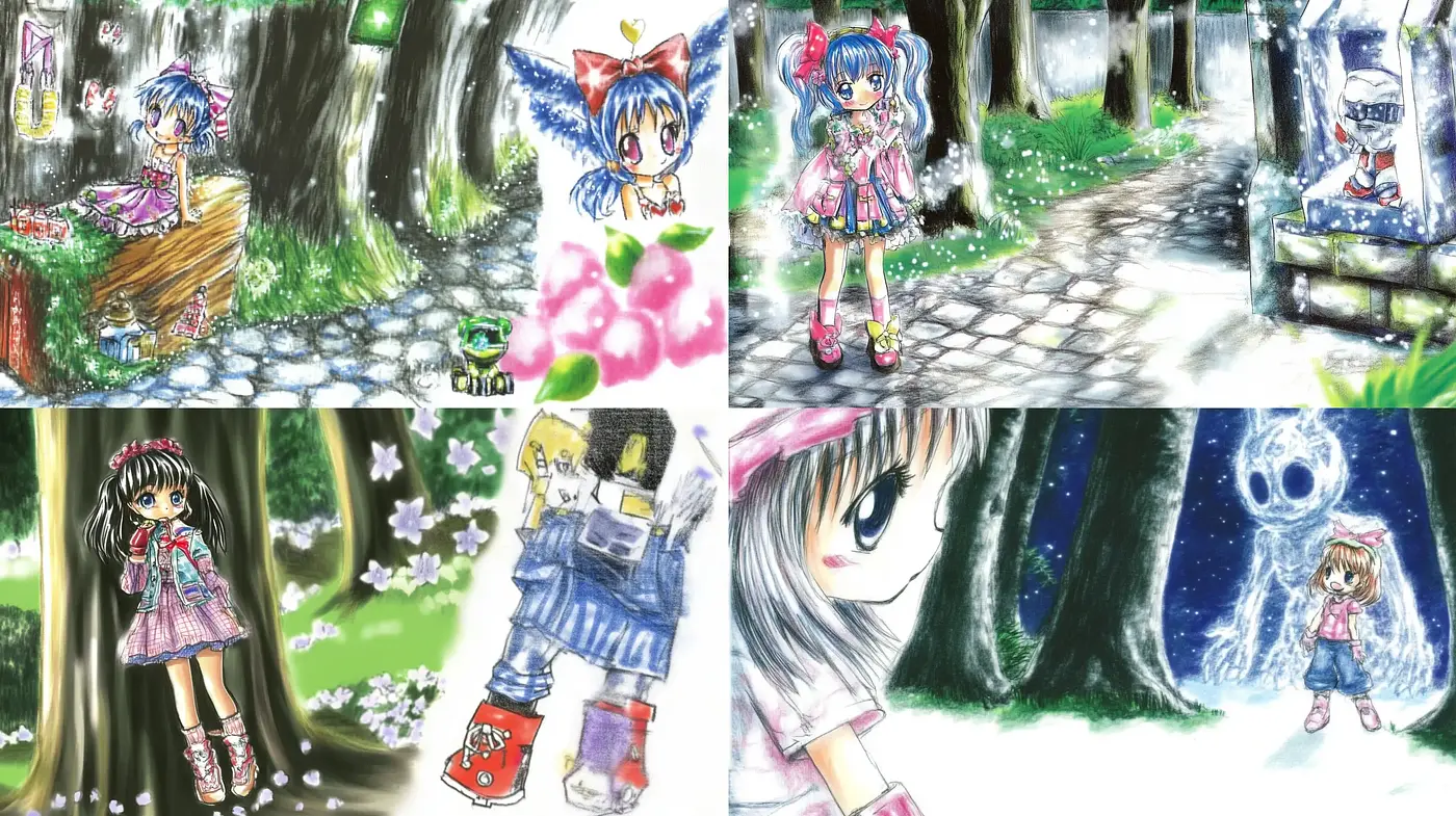 Enchanting Anime Ensemble: A Whimsical Journey Through Vivid Illustrations - Midjourney sref style