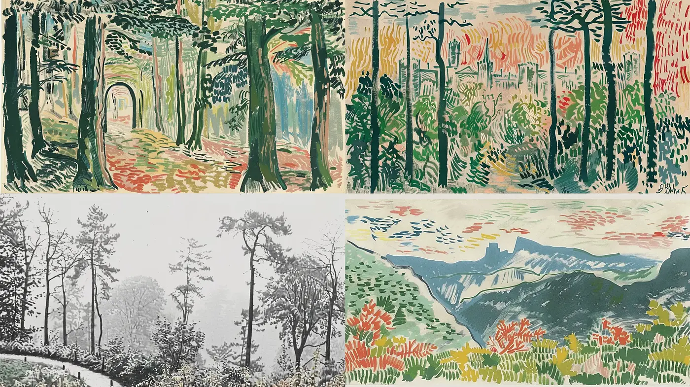 Impressionist Brushstroke Harmony in Natural Landscapes - Midjourney sref style