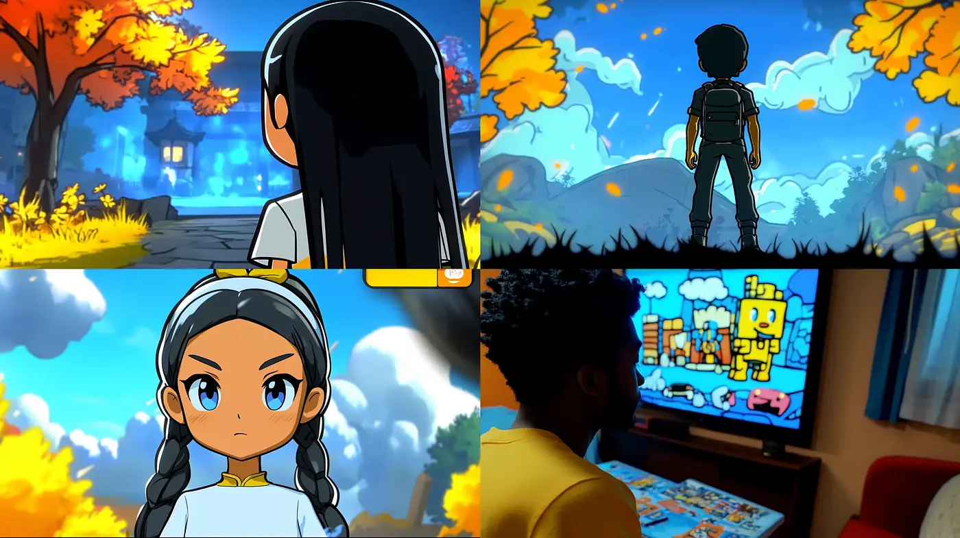 Vibrant Anime-Inspired Homage with a Nostalgic Luminescence - Midjourney sref style