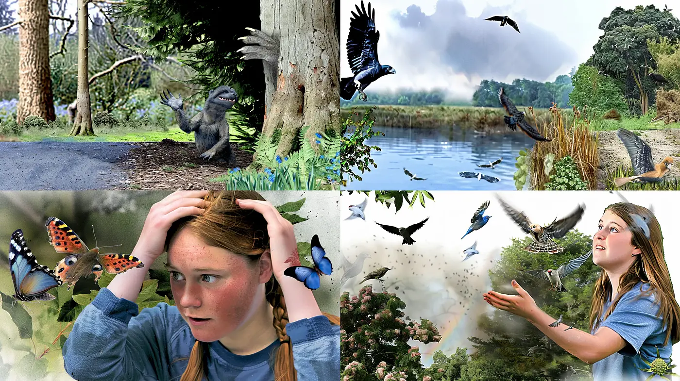 Enchanted Fauna and Flora in Surrealistic Dreamscape - Midjourney sref style