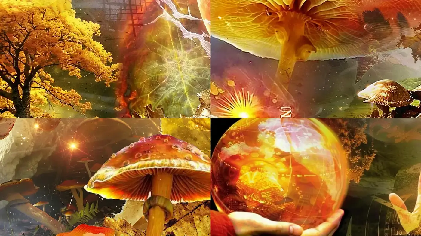 Surreal Nature with Vivid Colors and Organic Forms - Midjourney sref style