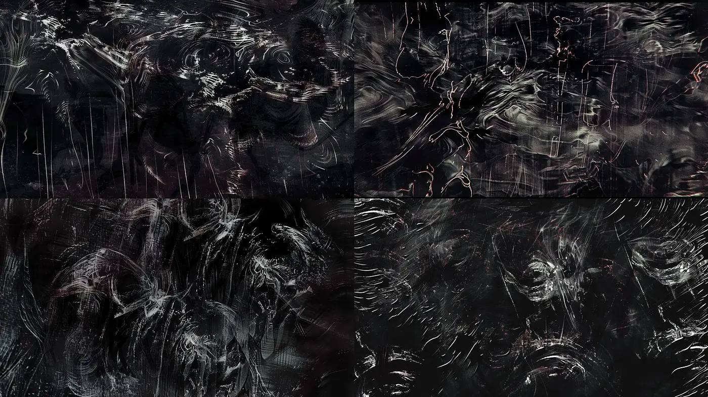 Ethereal Abstract Expressionism with Dark Tonal Impasto - Midjourney sref style