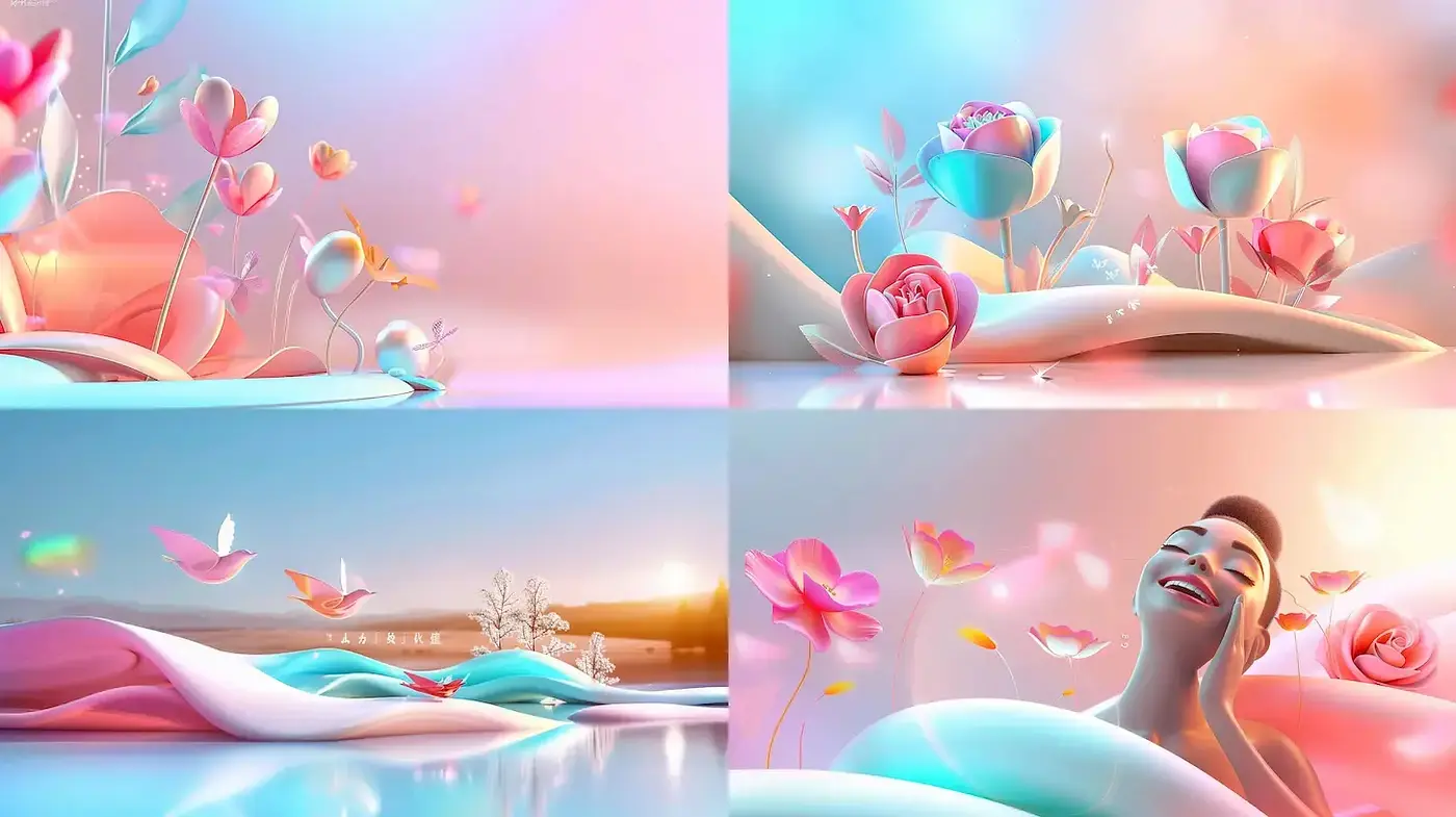 Serene and Whimsical Floral Dreamscapes with a Touch of Surrealism - Midjourney sref style