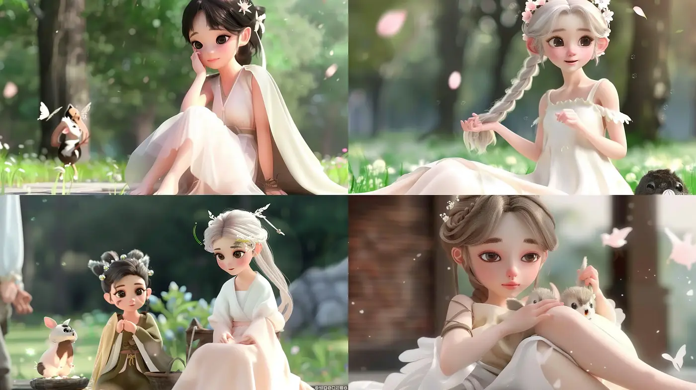 Enchanted Pastoral Elegance: A Symphonic Blend of Anime and Nature’s Whimsy - Midjourney sref style