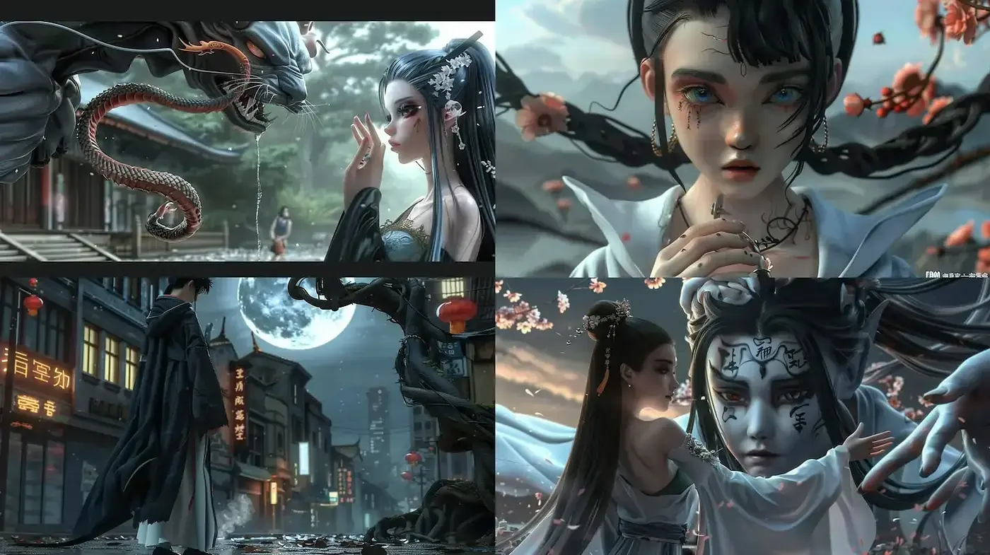 Dynamic Fantasy Aesthetic with Intricate Details - Midjourney sref style