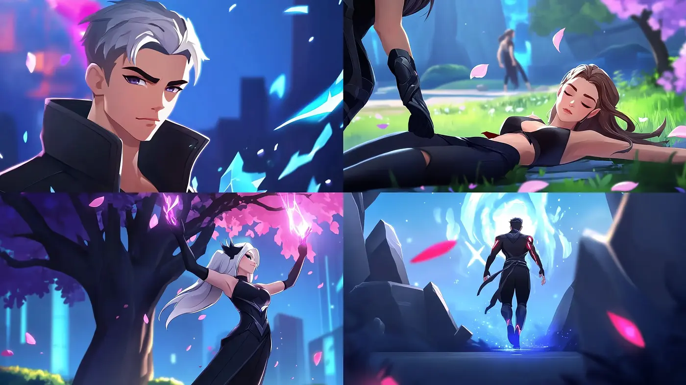 Ethereal Luminescence in Stylized Anime-Inspired Tableaus - Midjourney sref style