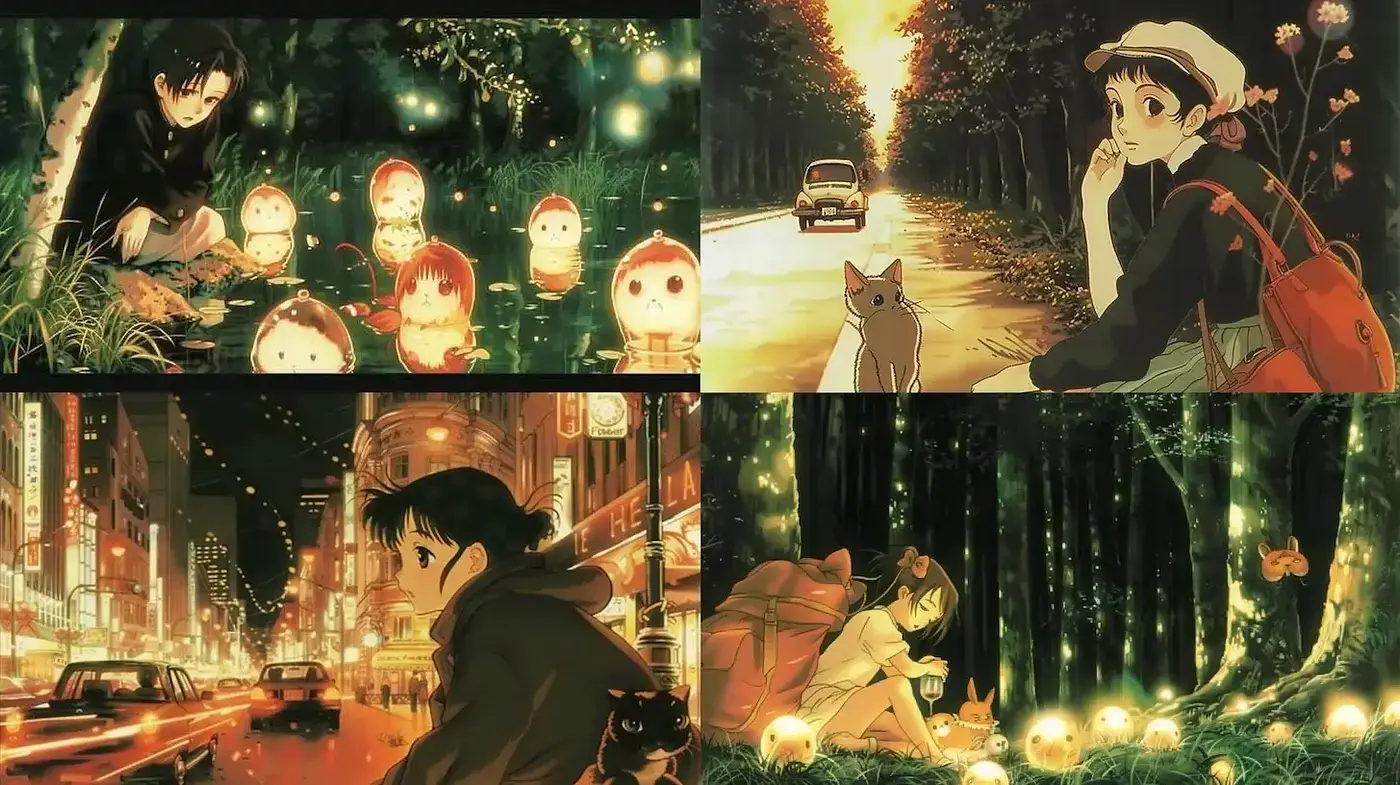 Enchanting Visuals Blending Nature and Urban Life with a Touch of Whimsy - Midjourney sref style