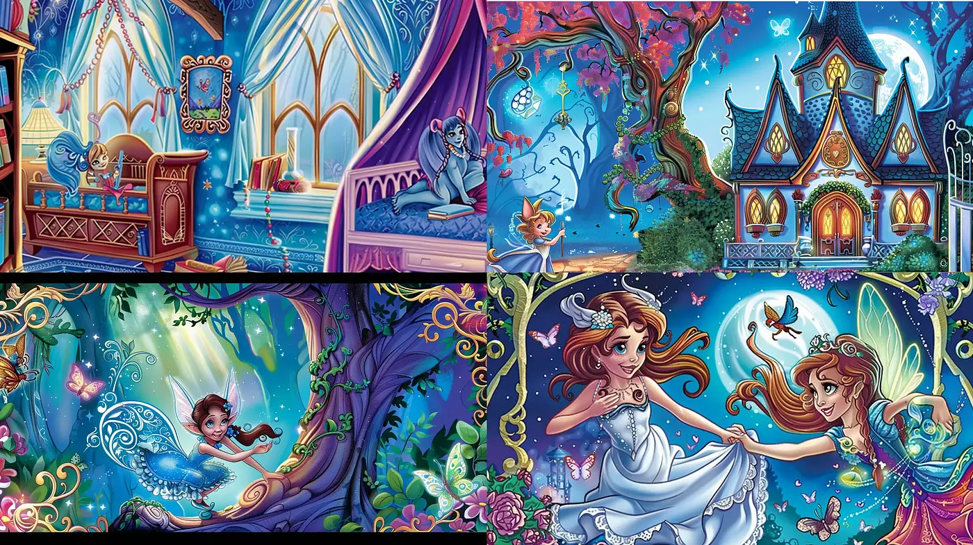Enchanted Fairytale Dreamscape in Vibrant Hues - Midjourney sref style