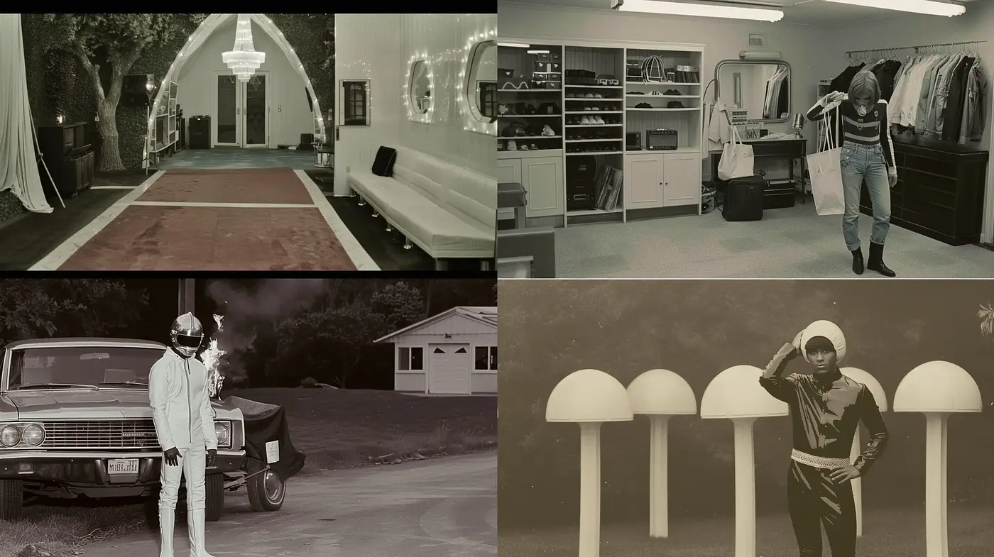 Monochromatic Nostalgia with a Modernist Twist - Midjourney sref style