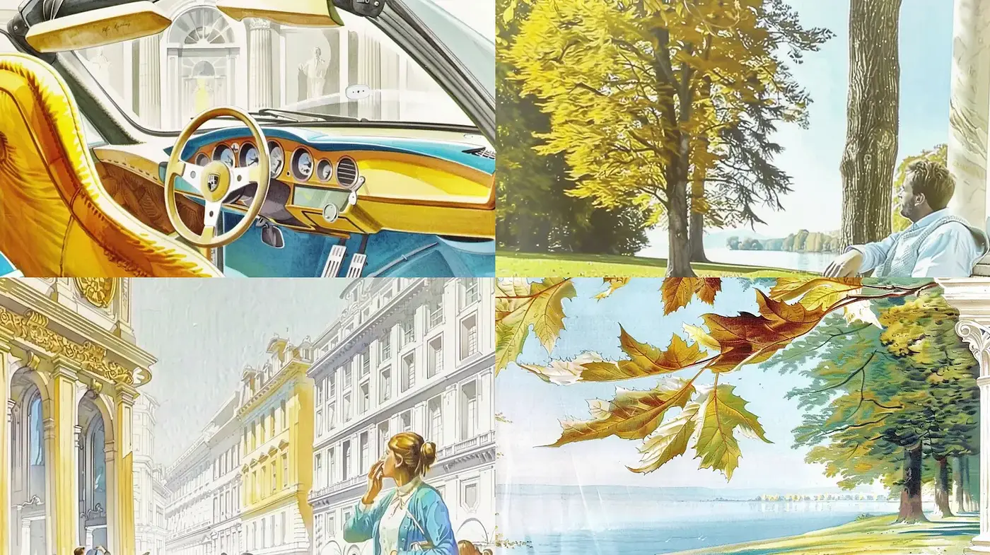 Stylized Elegance with a Retro Touch - Midjourney sref style