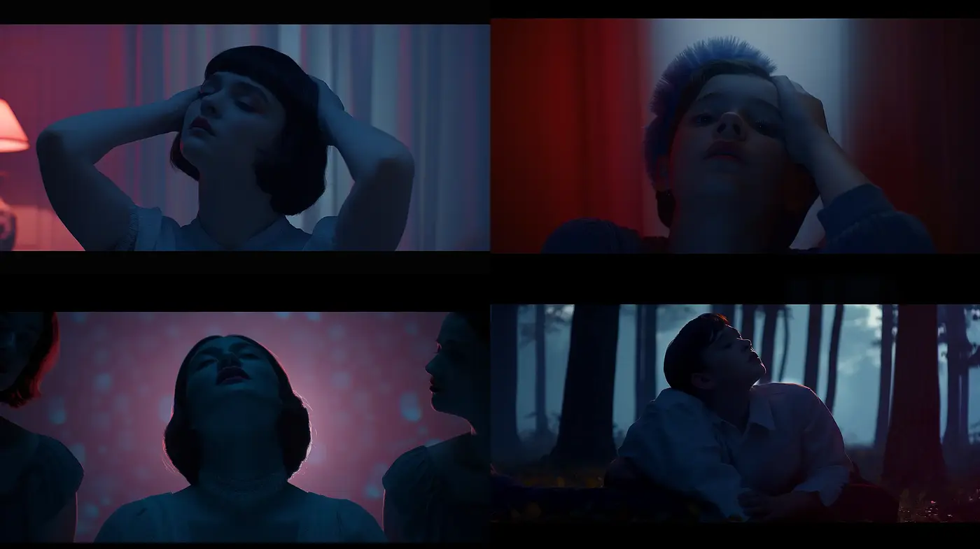 Cinematic Nocturne: A Study in Blue Hue Dramatism - Midjourney sref style