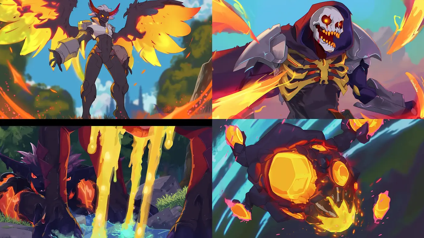 Energetic Chromatic Blaze: A Vivid Interpretation of Dynamic Illustrative Art - Midjourney sref style