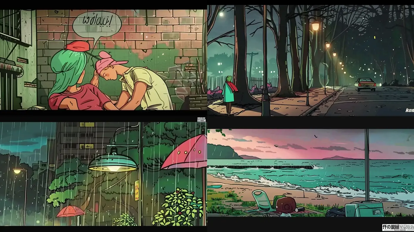 Dusky Hues and Evocative Storytelling in Graphic Novel Illustration - Midjourney sref style