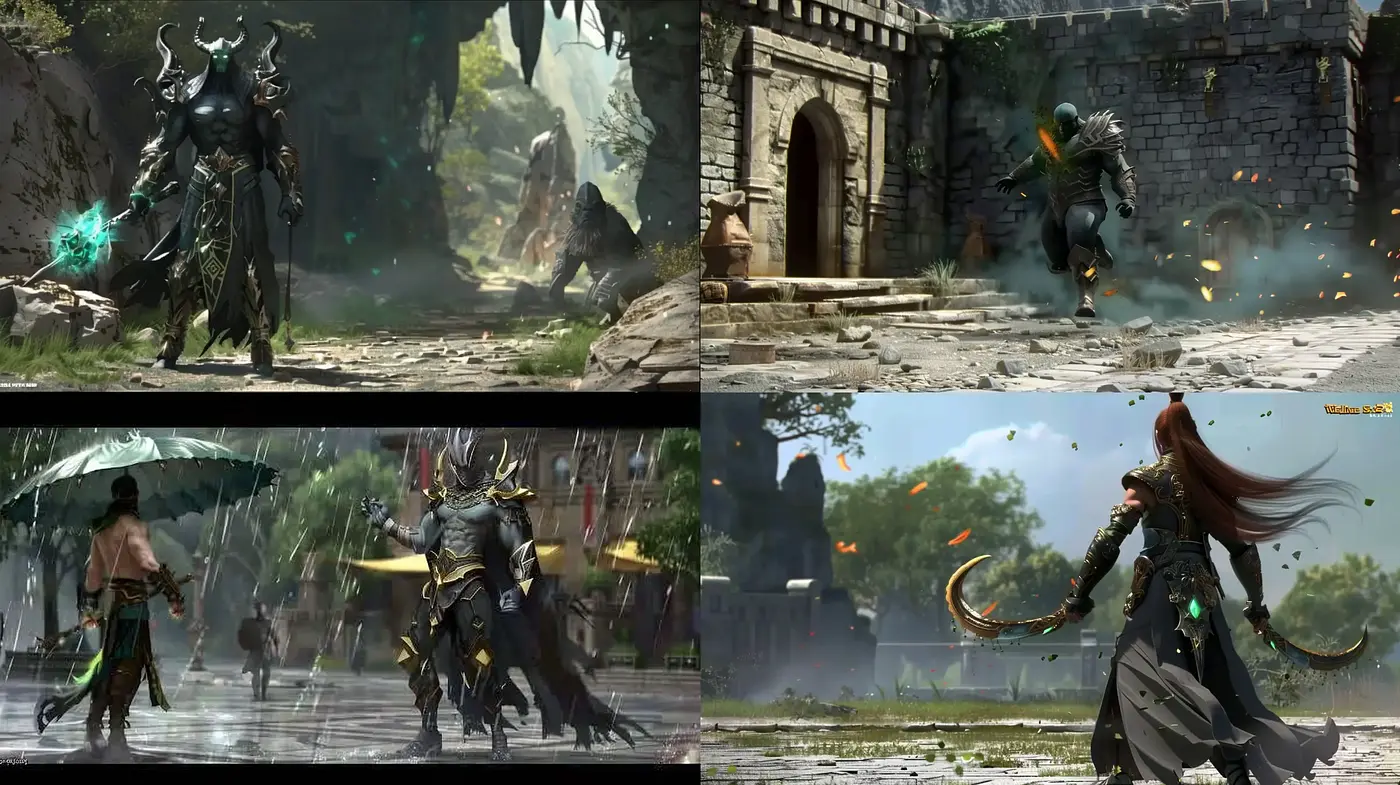 Epic Fantastical Digital Art with Dynamic Heroic Figures - Midjourney sref style