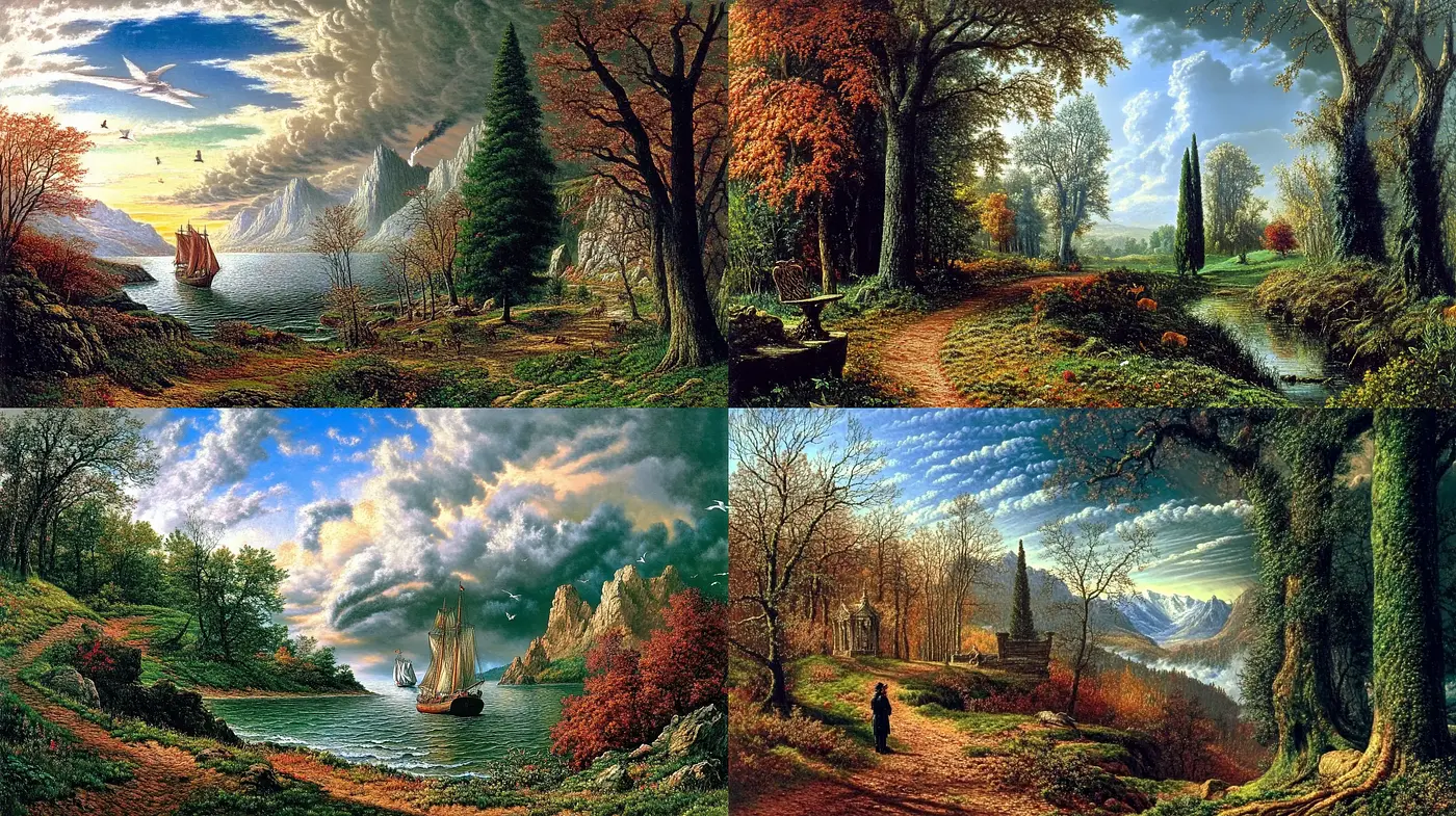 Luminous Epoch Landscapes: Homage to the Dutch Golden Age - Midjourney sref style