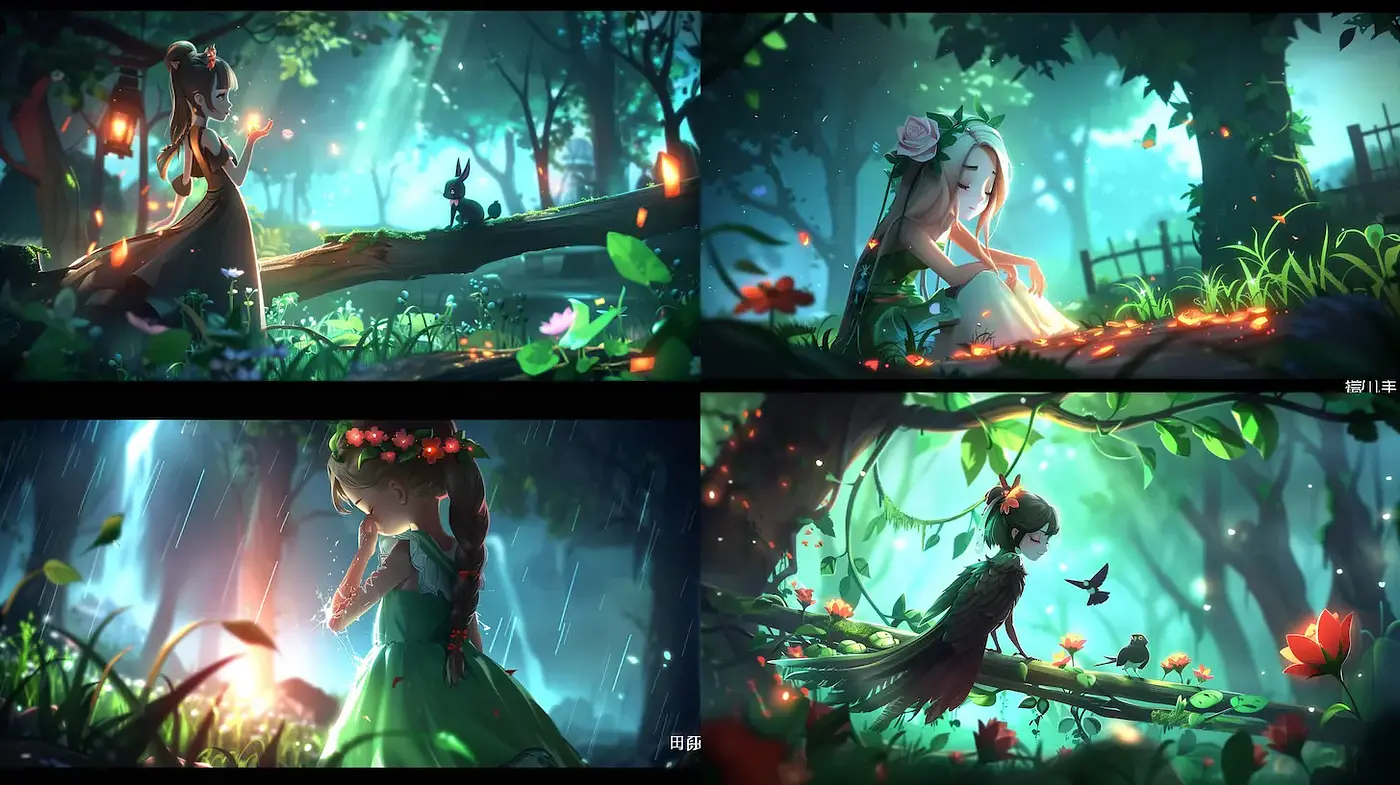 Whimsical Fantasy Art with Enchanted Forest Vibes and Playful Elegance - Midjourney sref style