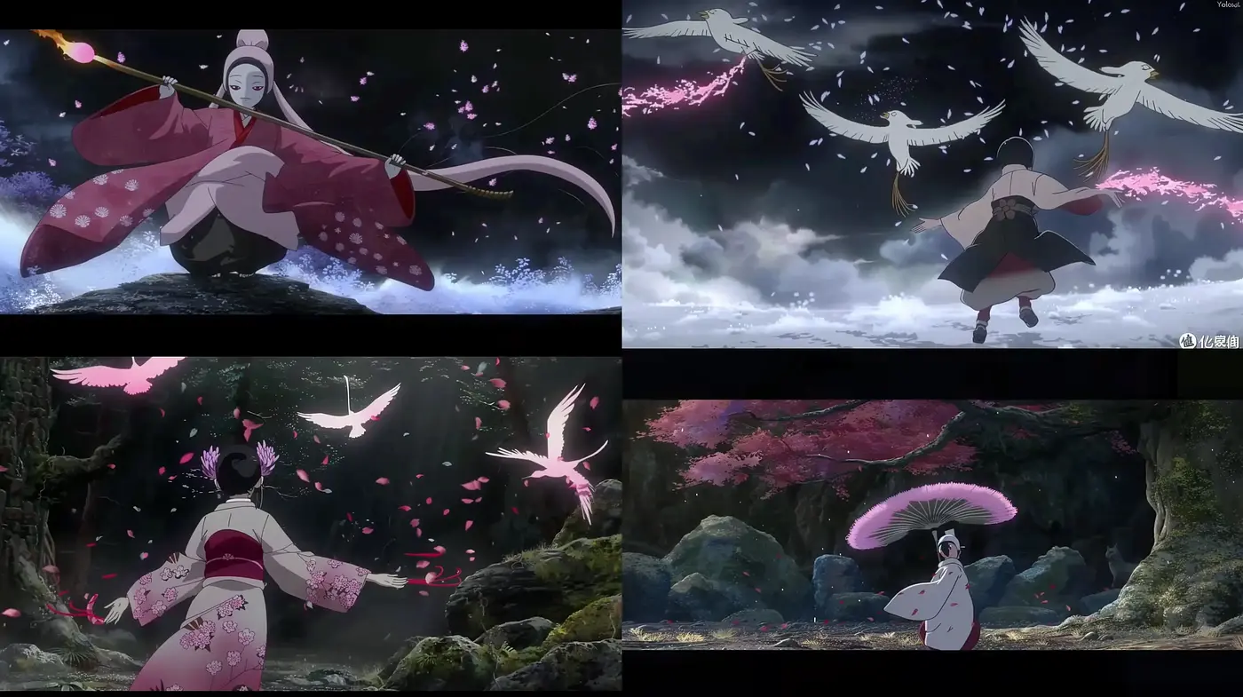 Ethereal Sakura Elegy: A Homage to Anime Aesthetics and Pink Blossomed Ambiance - Midjourney sref style