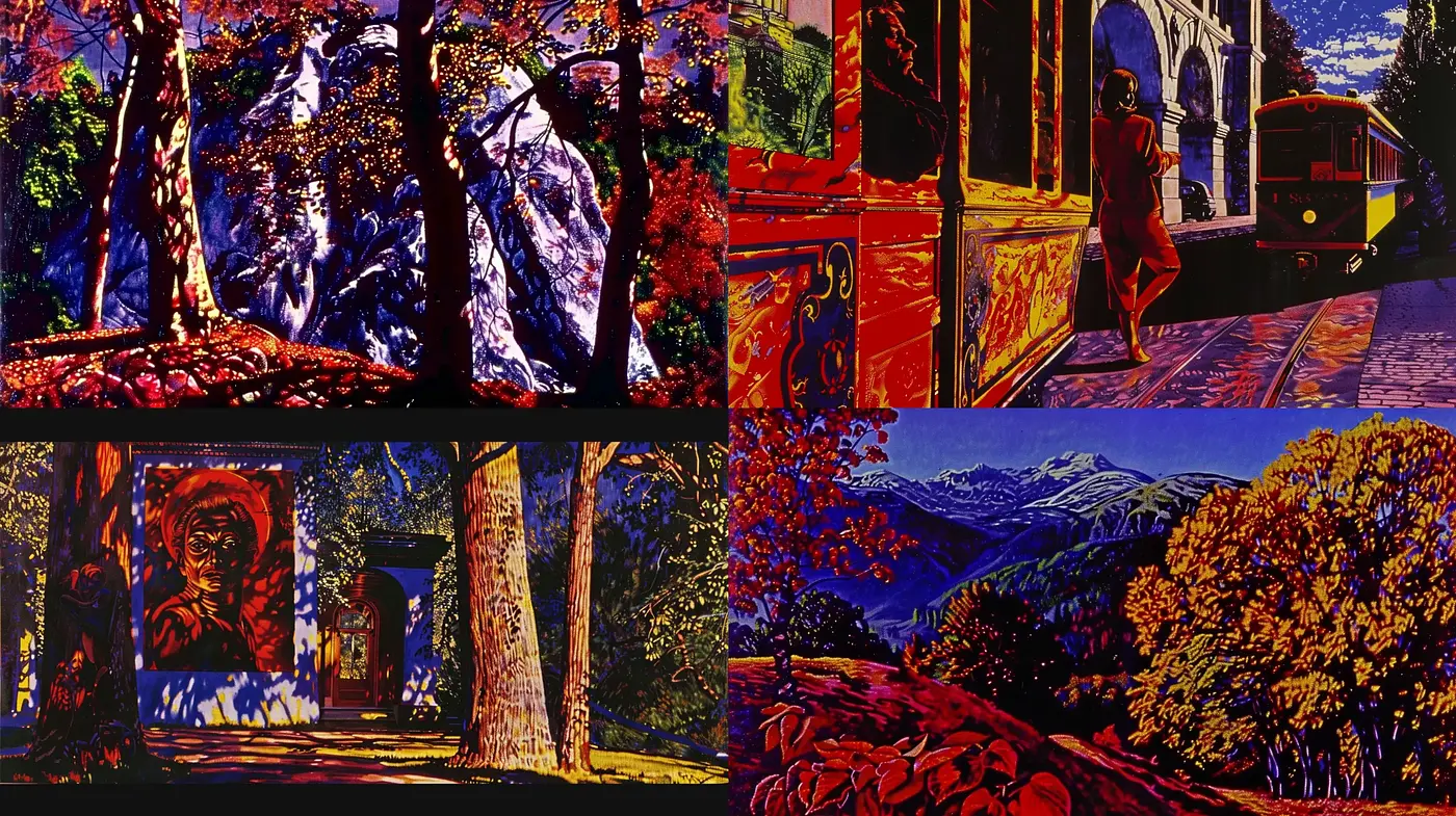 Vibrant Expressionist Panorama with Post-Impressionist Overtones - Midjourney sref style